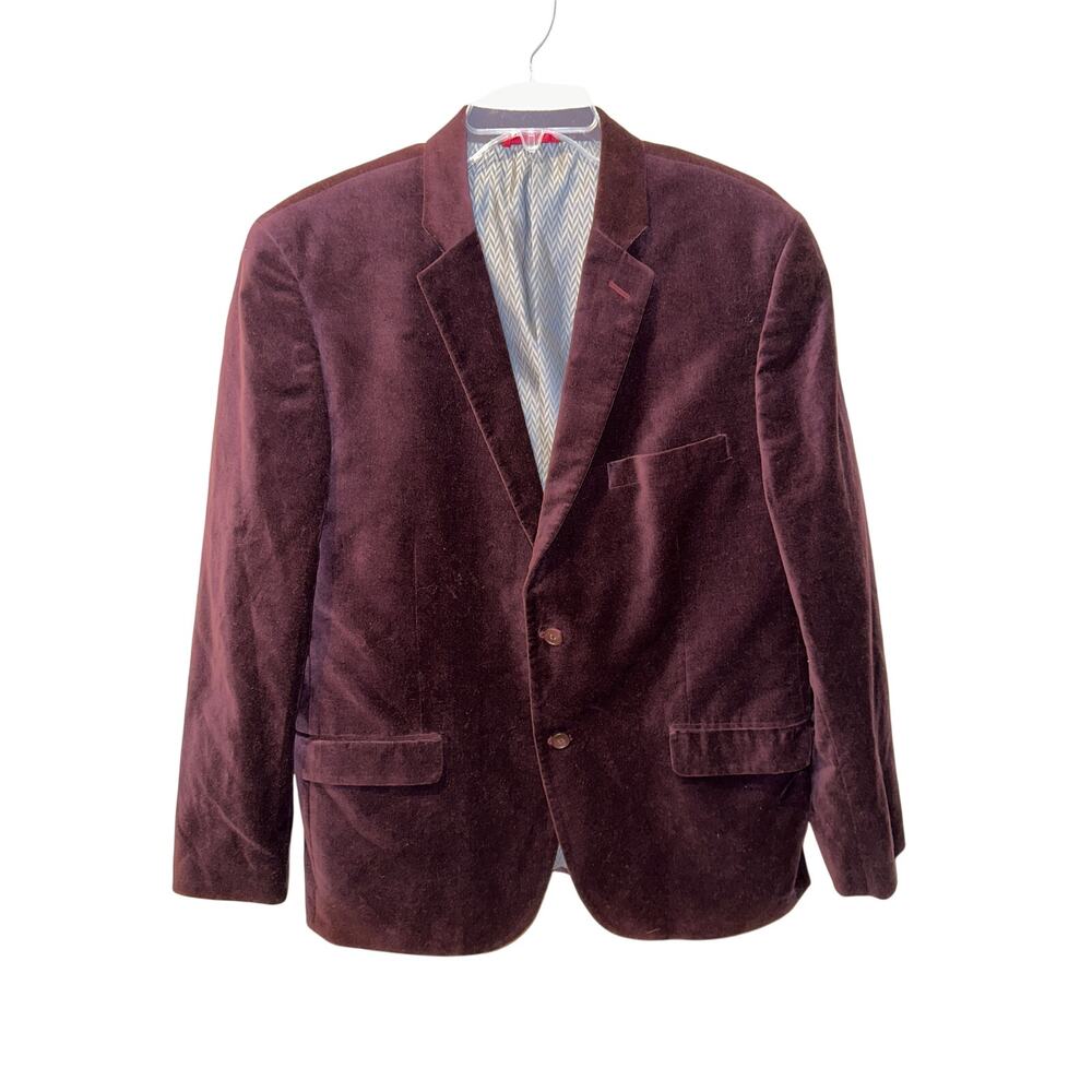 Men’s Alfani Burgundy Velvet Slim Fit Blazer. Size Large